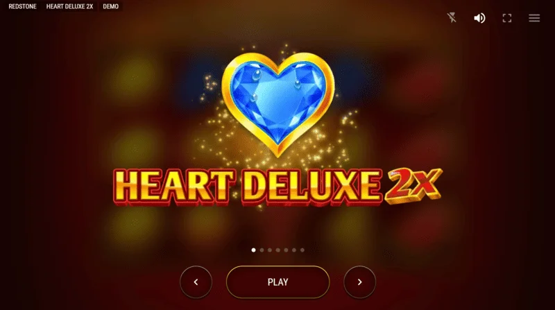 Heart Deluxe 2x - menu utama dan skrin permulaan slot