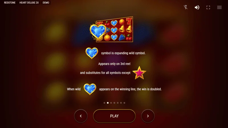 Heart Deluxe 2x - set simbol: tujuh, loceng, buah-buahan